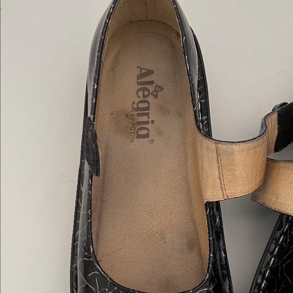 Alegria Black Etched Paloma Mary Jane Shoes Size 38 - Picture 12 of 16